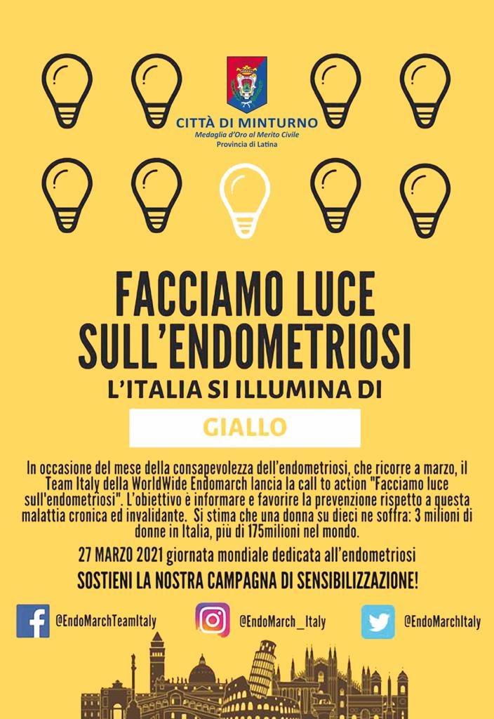 Al via l’8 marzo a Minturno la campagna “Facciamo luce sull’endometriosi”