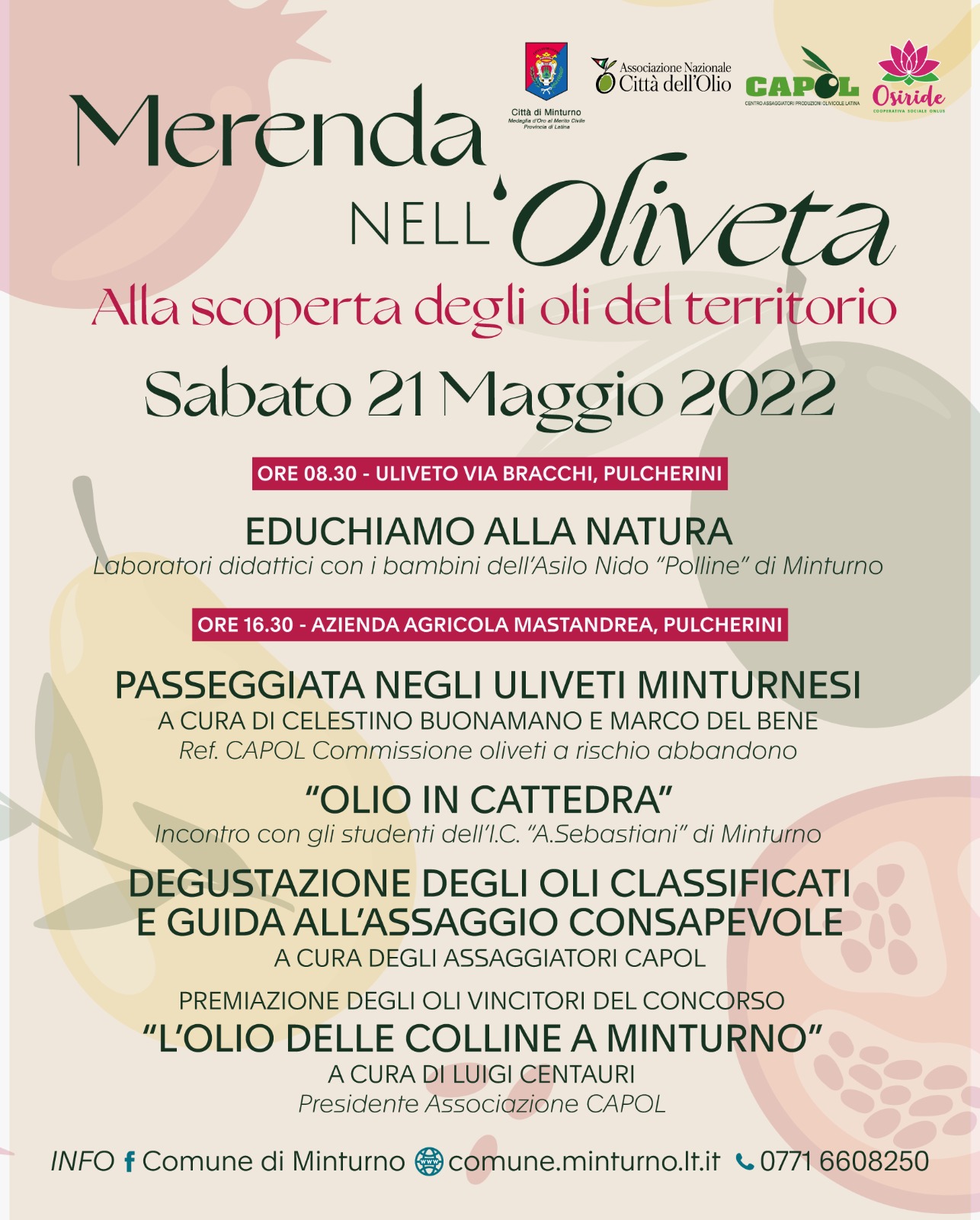 Sabato 21 maggio “Merenda nell’oliveta” a Pulcherini - COMUNICATO STAMPA
17.05.2022