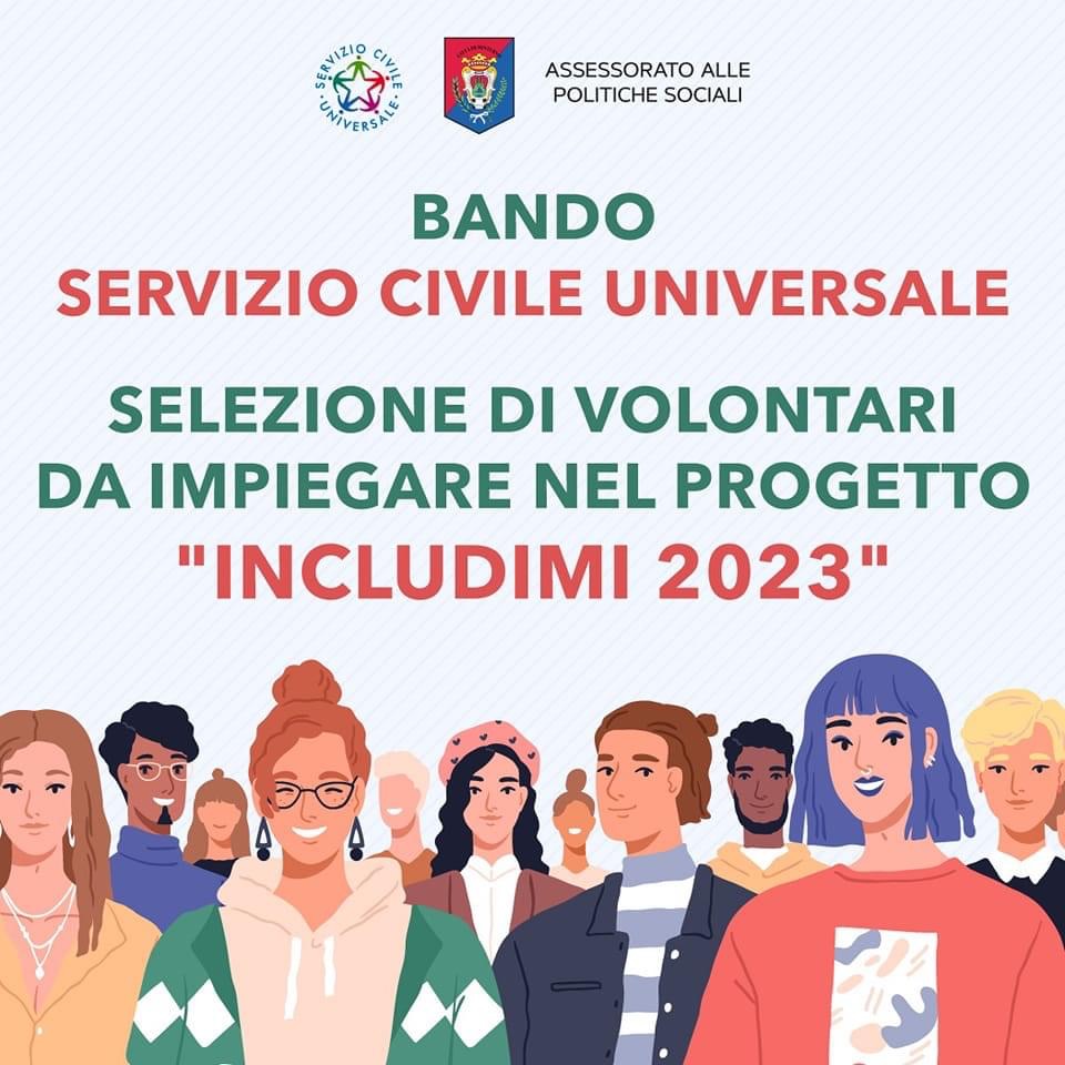 BANDO SERVIZIO CIVILE UNIVERSALE - pubblicato il bando per la selezione di volontari da impiegare nel progetto "Includimi 2023"